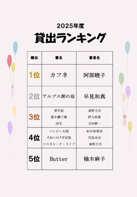 2025年度小説貸出ランキング